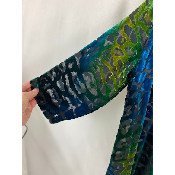 Draper's & Damons Burnout Velvet‎  Boho Chic Abstract Long Sleeve KimomoL - Picture 8 of 16